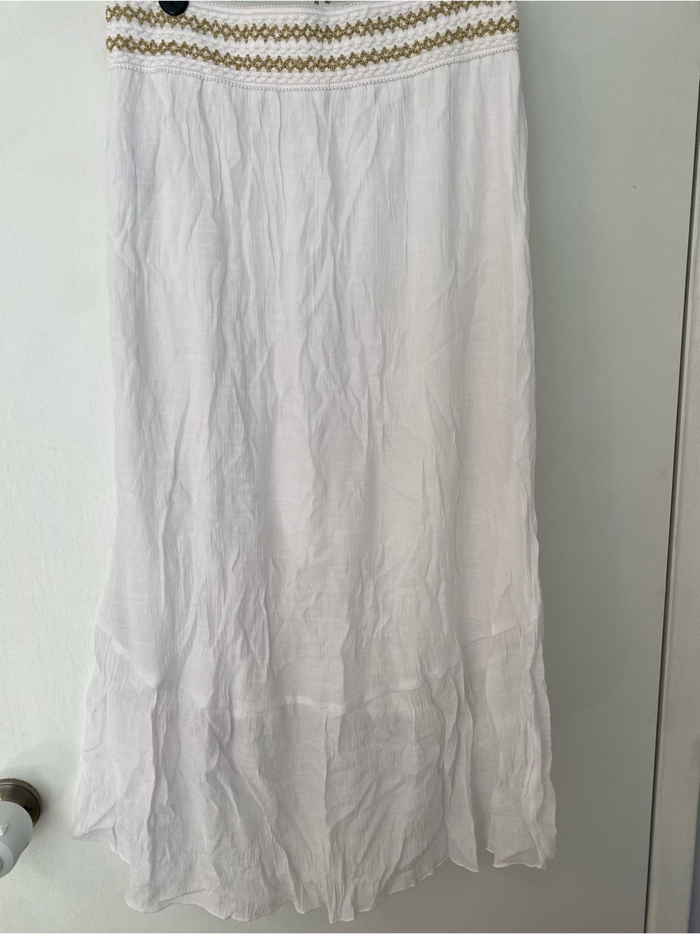 White High Low Elastic Waist Skirt - Picture 4 of 7